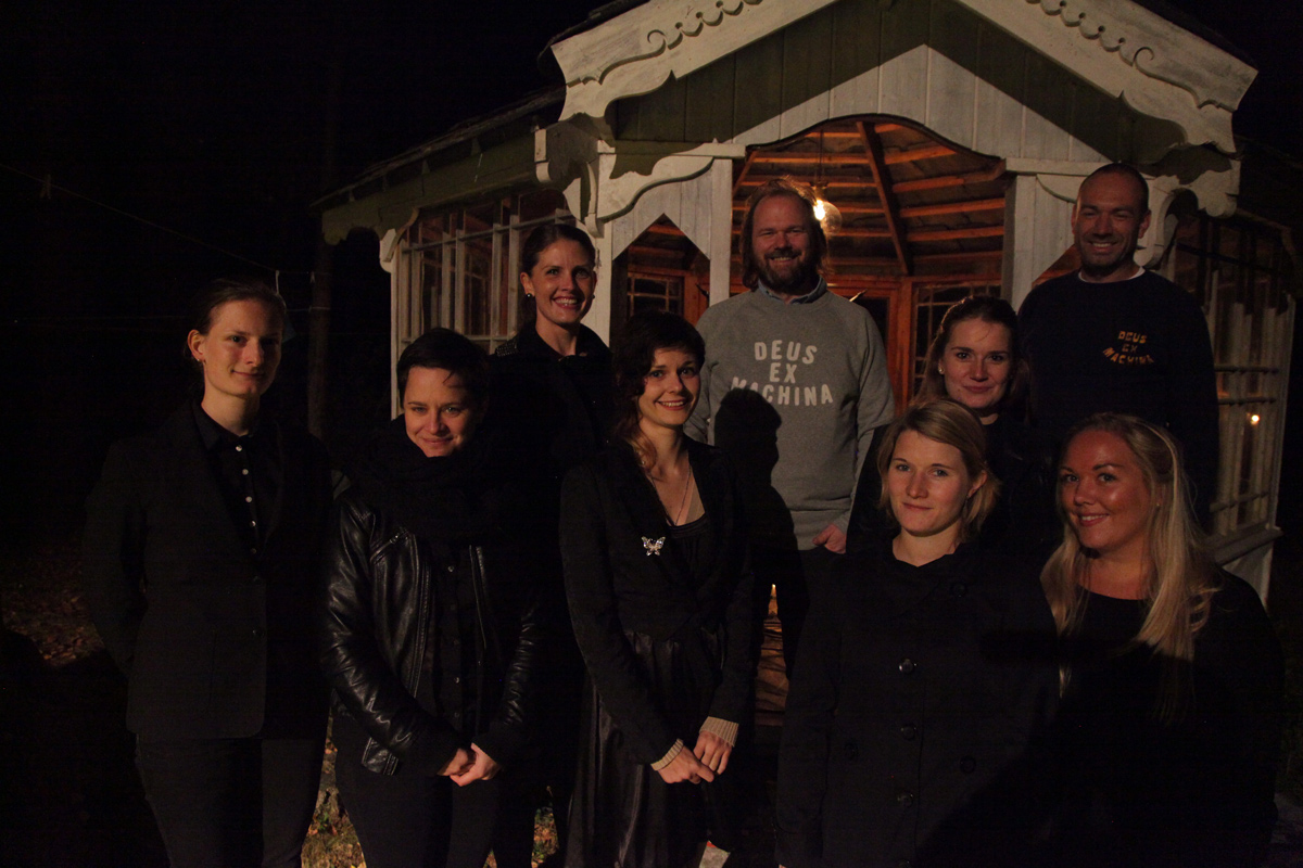 Paa den andre siden av vinden On the Other Side of the Wind Sculptural Performance Harpefoss Hotel Marius Engh Tarje Eikanger Gullaksen